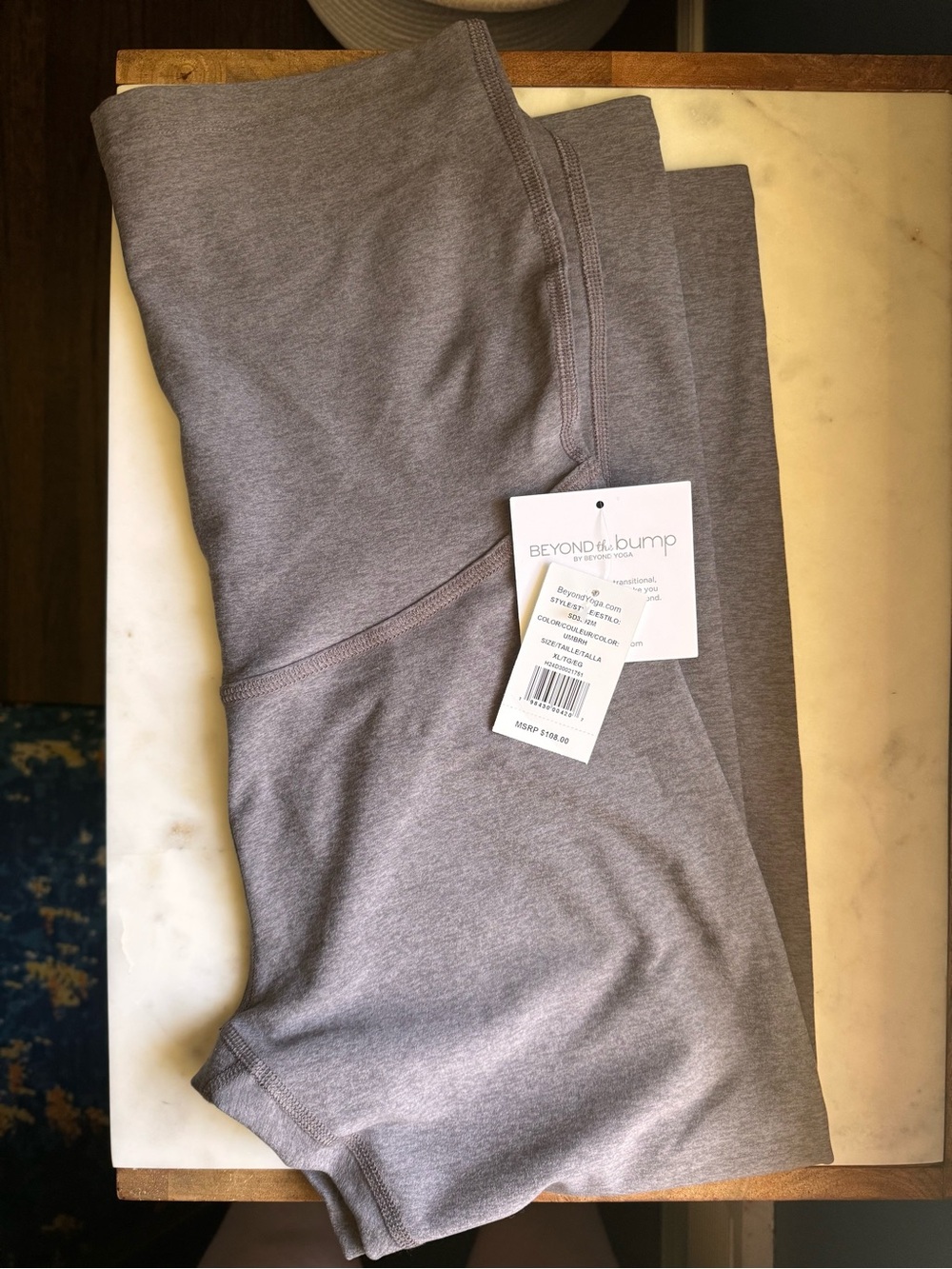 Beyond Yoga “Beyond the Bump” Heather Gray Leggings
